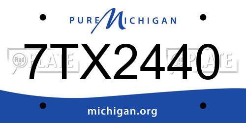 7TX2440 Michigan License Plate