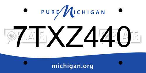 7TXZ440 Michigan License Plate