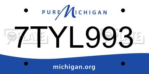 7TYL993 Michigan License Plate