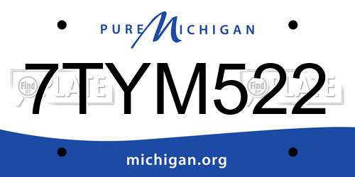 7TYM522 Michigan License Plate