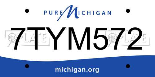 7TYM572 Michigan License Plate
