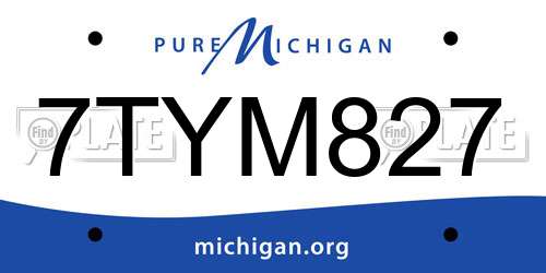 7TYM827 Michigan License Plate