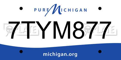 7TYM877 Michigan License Plate
