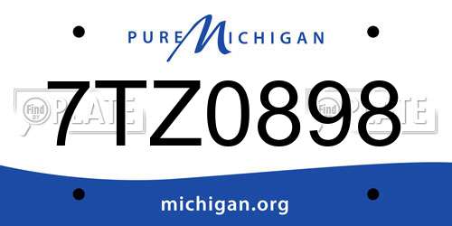 7TZ0898 Michigan License Plate