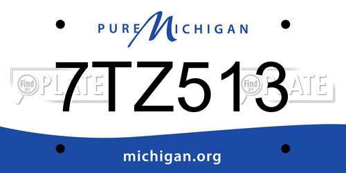 7TZ513 Michigan License Plate