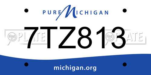 7TZ813 Michigan License Plate