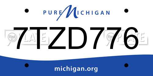 7TZD776 Michigan License Plate