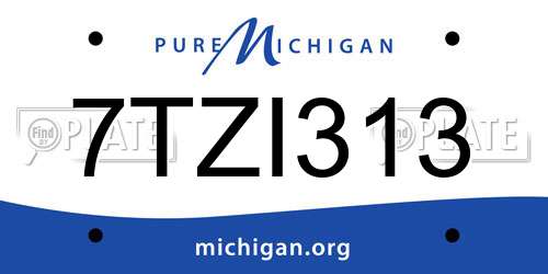 7TZI313 Michigan License Plate