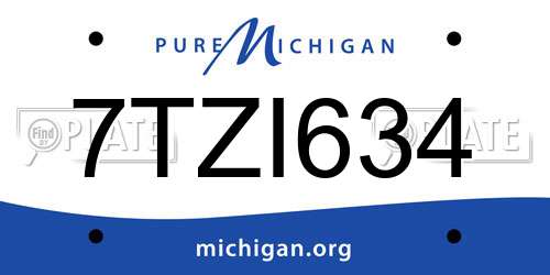 7TZI634 Michigan License Plate