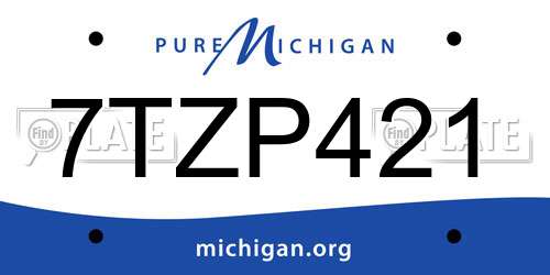 7TZP421 Michigan License Plate