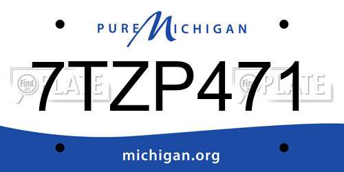 7TZP471 Michigan License Plate