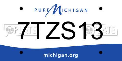 7TZS13 Michigan License Plate