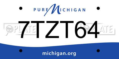 7TZT64 Michigan License Plate
