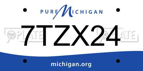 7TZX24 Michigan License Plate