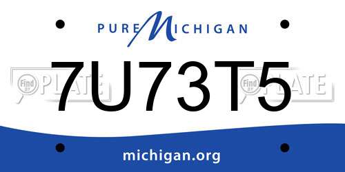 7U73T5 Michigan License Plate