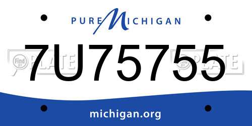 7U75755 Michigan License Plate