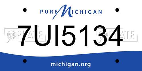 7UI5134 Michigan License Plate