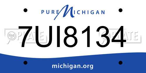 7UI8134 Michigan License Plate