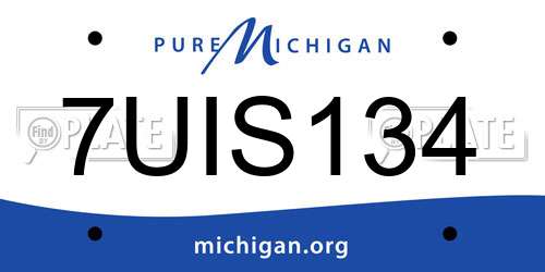 7UIS134 Michigan License Plate