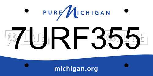 7URF355 Michigan License Plate
