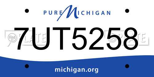7UT5258 Michigan License Plate