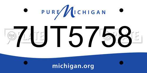 7UT5758 Michigan License Plate