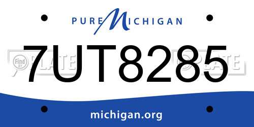 7UT8285 Michigan License Plate