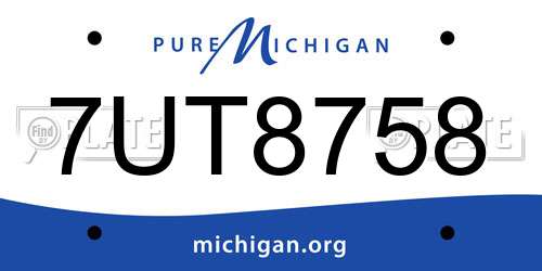 7UT8758 Michigan License Plate