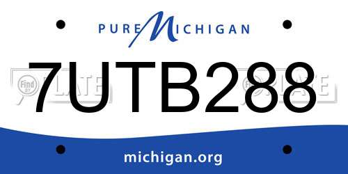 7UTB288 Michigan License Plate