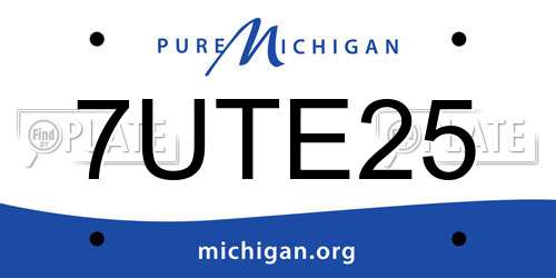 7UTE25 Michigan License Plate