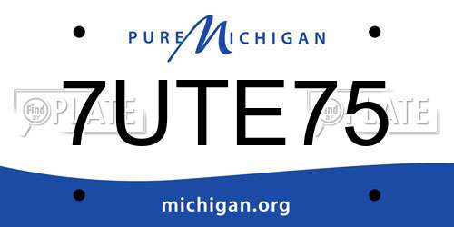 7UTE75 Michigan License Plate