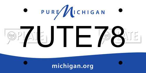 7UTE78 Michigan License Plate