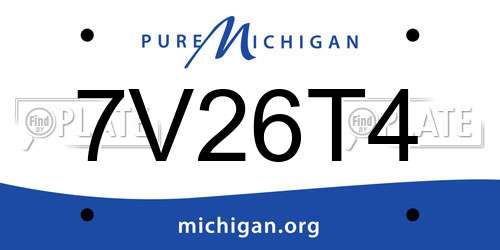 7V26T4 Michigan License Plate