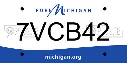 7VCB42 Michigan License Plate