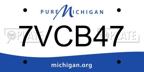 7VCB47 Michigan License Plate