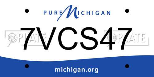 7VCS47 Michigan License Plate