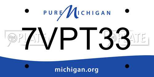 7VPT33 Michigan License Plate