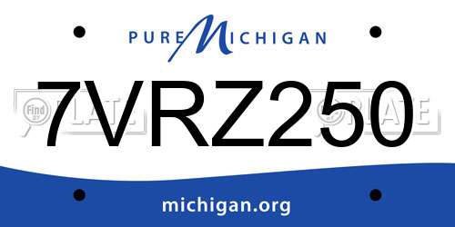 7VRZ250 Michigan License Plate