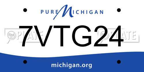 7VTG24 Michigan License Plate