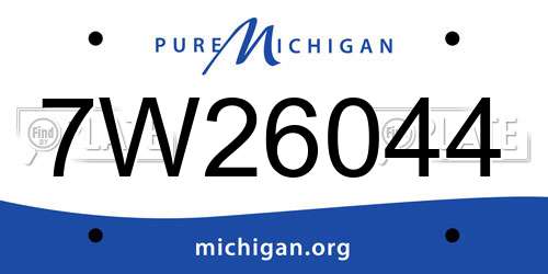 7W26044 Michigan License Plate
