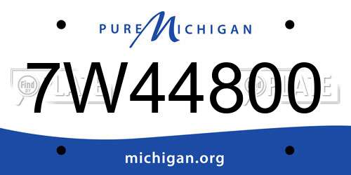 7W44800 Michigan License Plate
