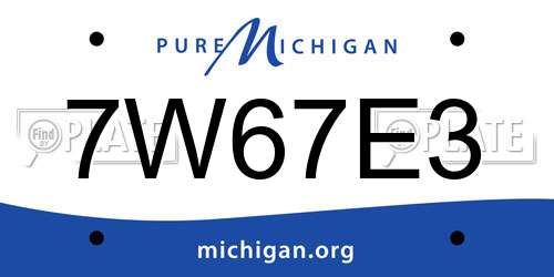 7W67E3 Michigan License Plate