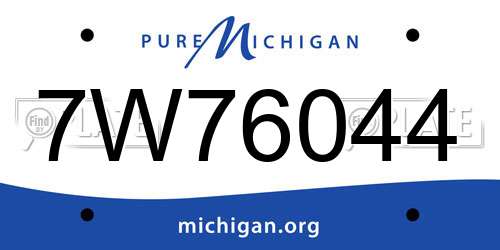 7W76044 Michigan License Plate