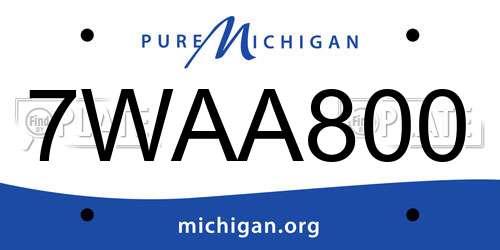 7WAA800 Michigan License Plate