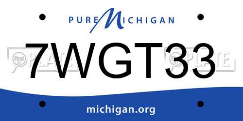 7WGT33 Michigan License Plate