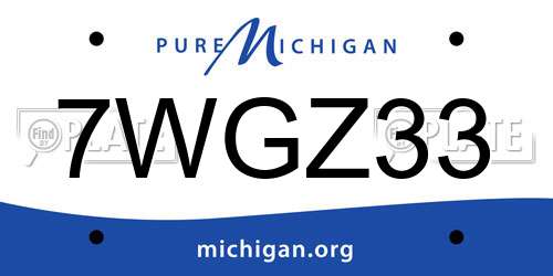 7WGZ33 Michigan License Plate