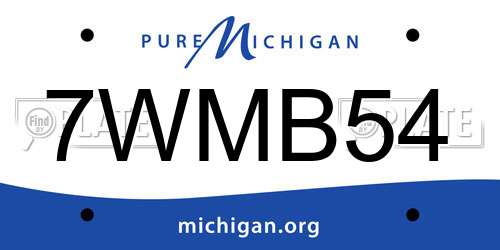 7WMB54 Michigan License Plate