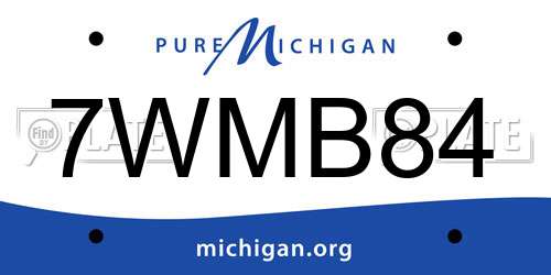 7WMB84 Michigan License Plate