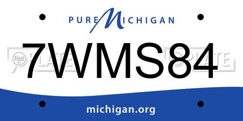 7WMS84 Michigan License Plate