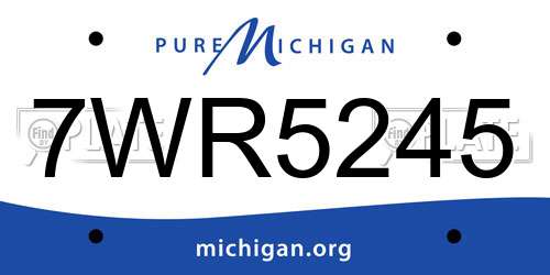 7WR5245 Michigan License Plate